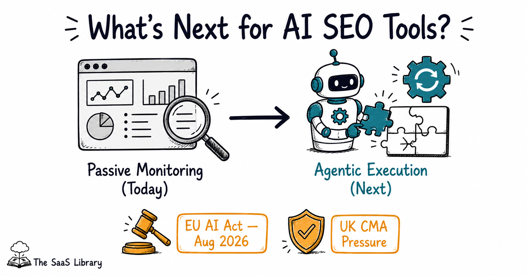 Shift from passive monitoring to agentic execution in AI SEO tools 2026