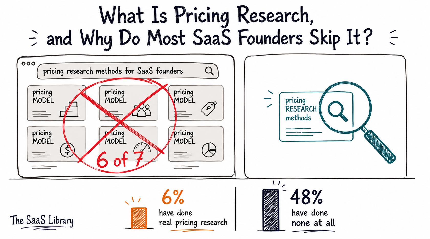 Search results showing pricing models outnumber pricing research method content 6 to 1