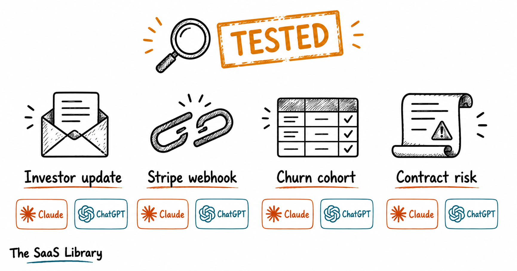 Four SaaS founder tasks tested on both ChatGPT and Claude for this comparison