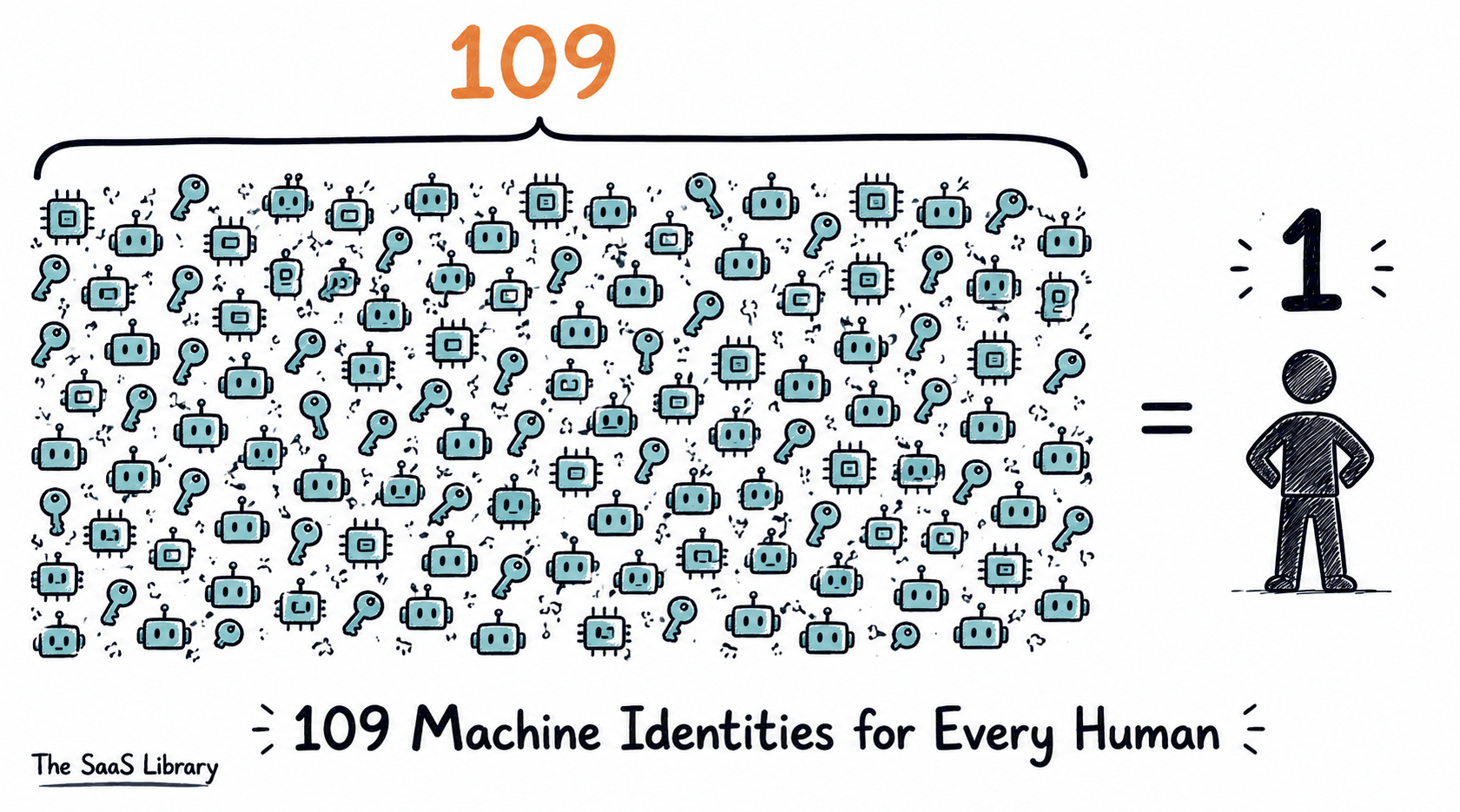 109 machine identities exist for every human identity in the average enterprise