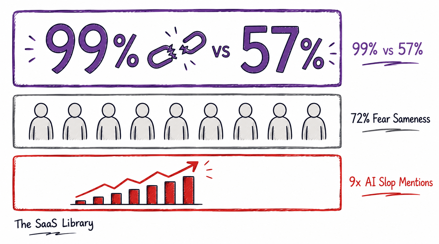 Chart showing the gap between valuing thought leadership and being able to tell providers apart