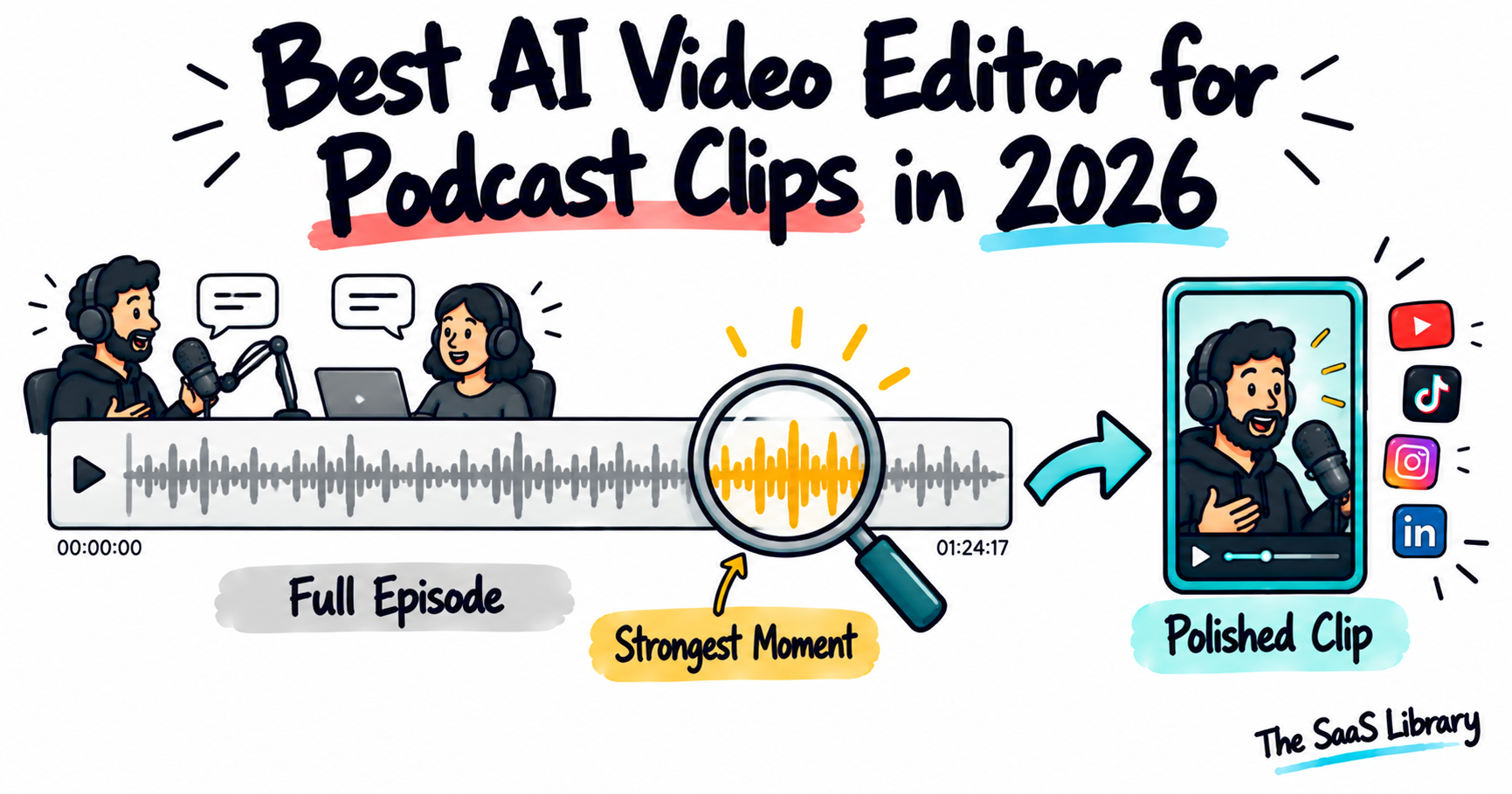 Best AI video editor for podcast clips in 2026, finding and polishing the strongest moment
