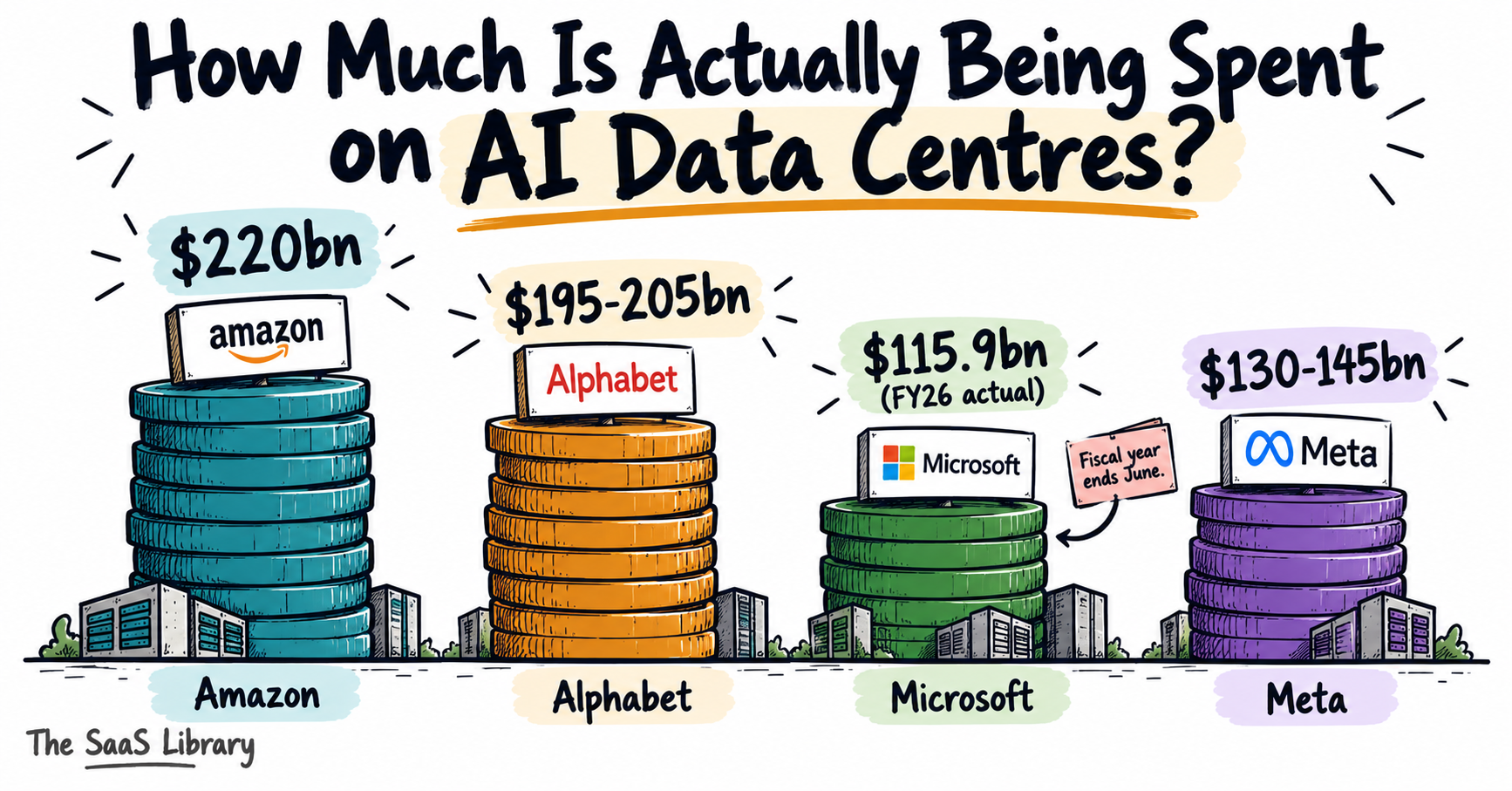 AI data center bubble capex comparison across Amazon, Alphabet, Microsoft, and Meta