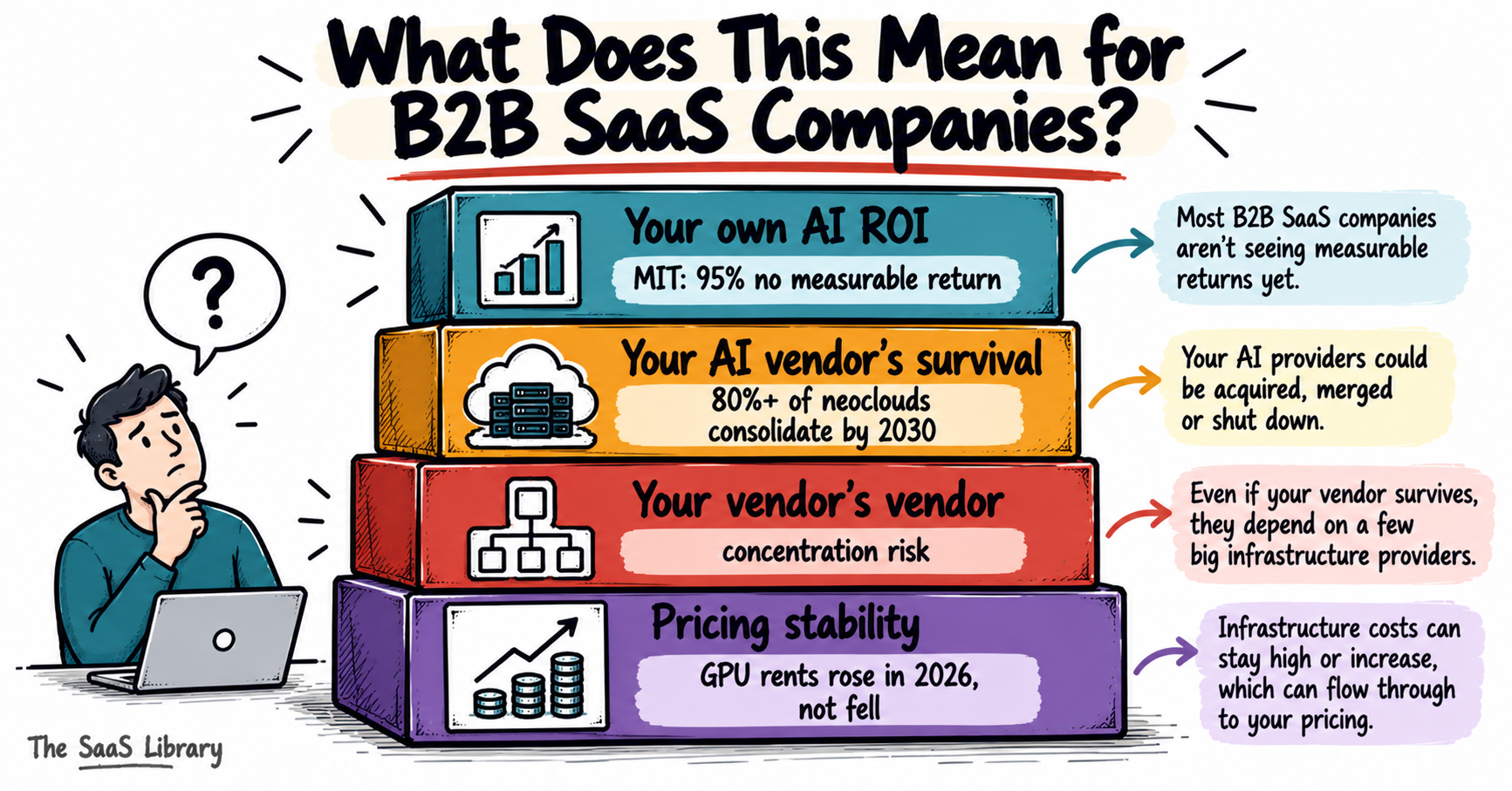 Four layers of AI data center bubble risk facing B2B SaaS companies