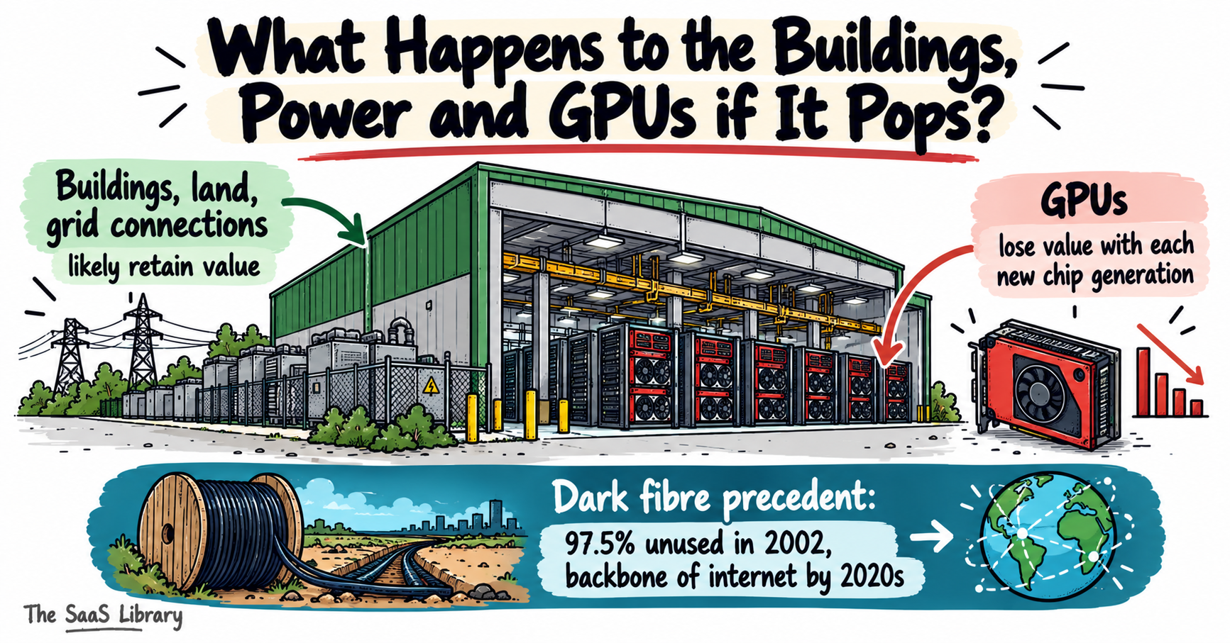 What happens to buildings and GPUs after an AI data center bubble correction